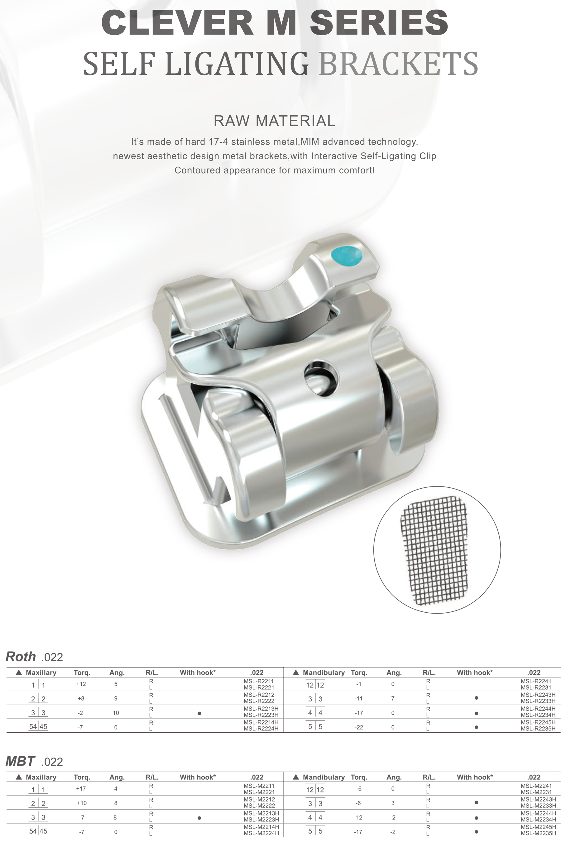 OR103 Self-ligating Metal Brackets